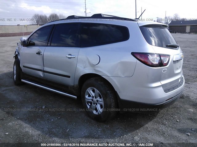 1GNKRFKD3EJ321346 - 2014 CHEVROLET TRAVERSE LS SILVER photo 3