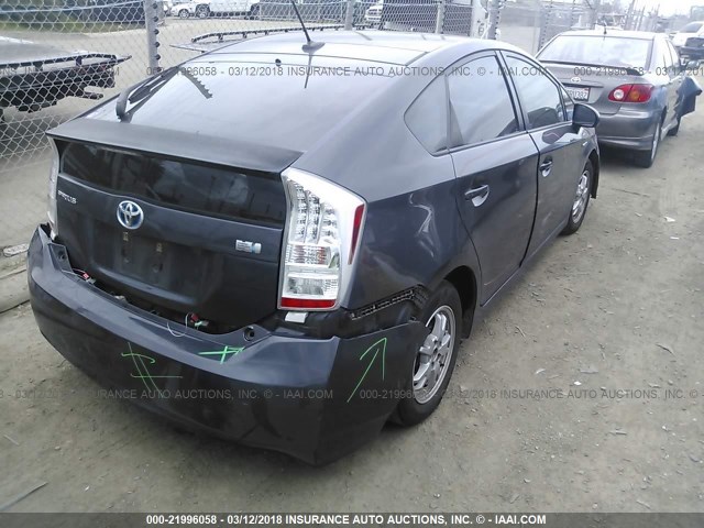 JTDKN3DU3A0120966 - 2010 TOYOTA PRIUS GRAY photo 4