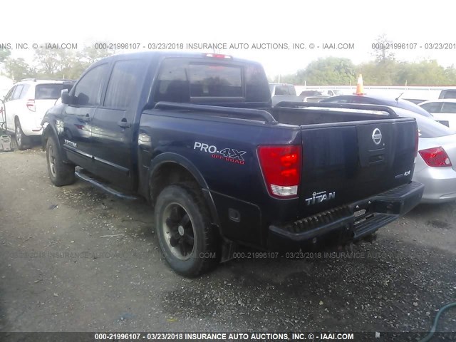 1N6BA07C09N318221 - 2009 NISSAN TITAN XE/SE/LE/PRO-4X BLUE photo 3