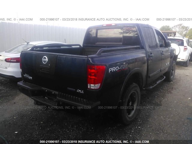 1N6BA07C09N318221 - 2009 NISSAN TITAN XE/SE/LE/PRO-4X BLUE photo 4