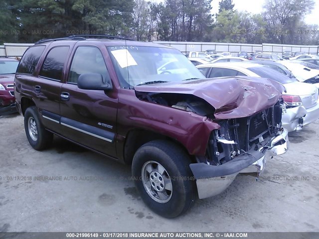 1GNEC13T21R163679 - 2001 CHEVROLET TAHOE C1500 MAROON photo 1