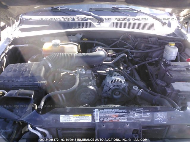 1J4GL48KX5W692172 - 2005 JEEP LIBERTY SPORT 绿色 照片 10