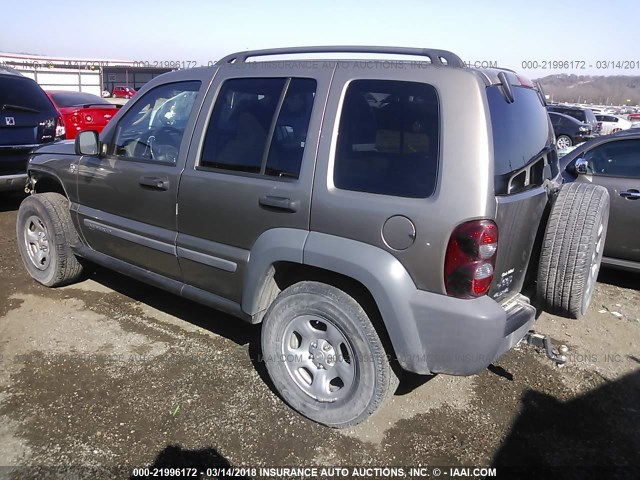 1J4GL48KX5W692172 - 2005 JEEP LIBERTY SPORT 绿色 照片 3