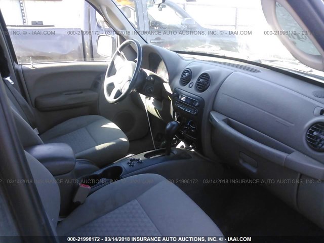 1J4GL48KX5W692172 - 2005 JEEP LIBERTY SPORT 绿色 照片 5