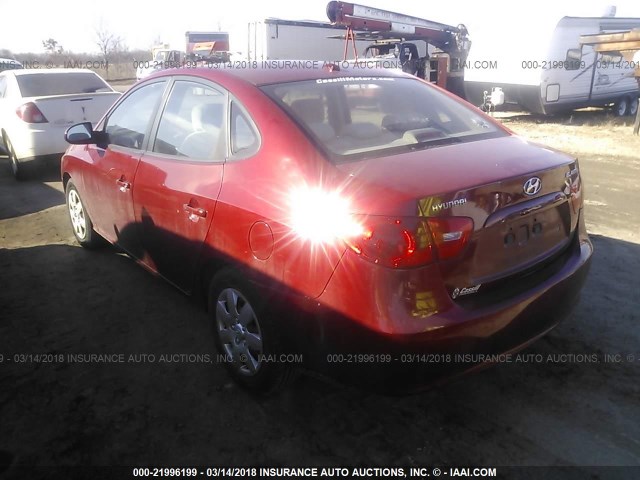 KMHDU46D68U417601 - 2008 HYUNDAI ELANTRA GLS/SE/LIMITED RED photo 3