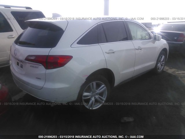 5J8TB4H32EL000201 - 2014 ACURA RDX WHITE photo 4