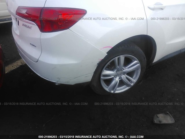 5J8TB4H32EL000201 - 2014 ACURA RDX WHITE photo 6