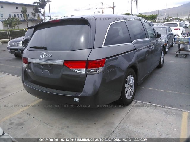 5FNRL5H64FB001134 - 2015 HONDA ODYSSEY EXL GRAY photo 4