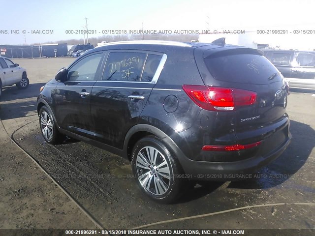 KNDPC3AC8F7792625 - 2015 KIA SPORTAGE EX BLACK photo 3