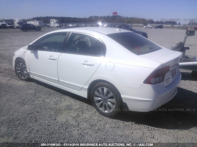 19XFA1F91AE013495 - 2010 HONDA CIVIC EXL WHITE photo 3