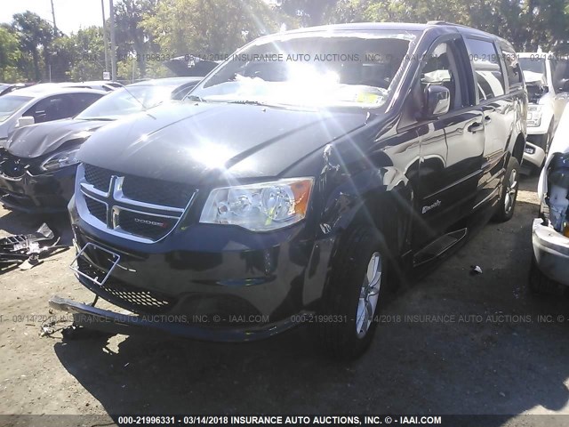 2C4RDGCG7ER313752 - 2014 DODGE GRAND CARAVAN SXT BLACK photo 2