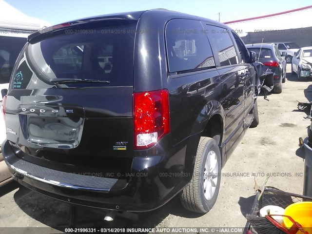 2C4RDGCG7ER313752 - 2014 DODGE GRAND CARAVAN SXT BLACK photo 4