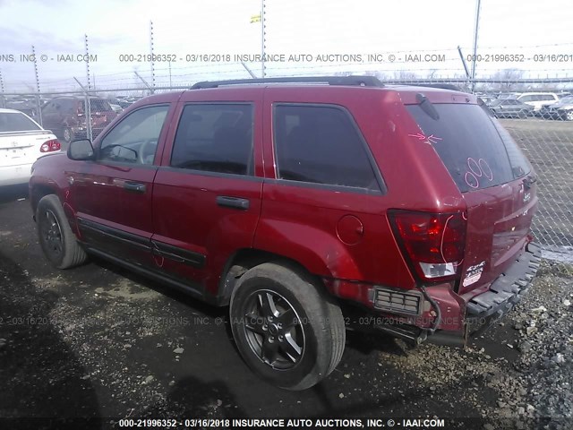 1J4HR48N76C270313 - 2006 JEEP GRAND CHEROKEE LAREDO/COLUMBIA/FREEDOM RED photo 3