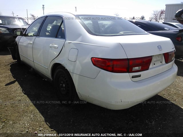 1HGCM56405A189969 - 2005 HONDA ACCORD LX WHITE photo 3