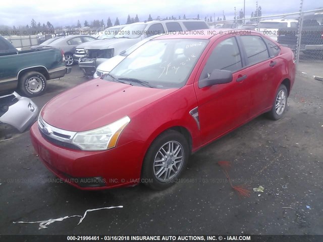 1FAHP35N48W170056 - 2008 FORD FOCUS SE/SEL/SES RED photo 2