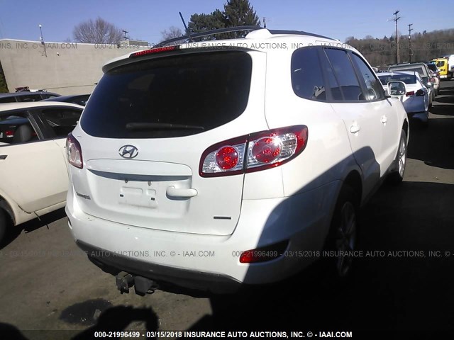 5XYZHDAG2CG105527 - 2012 HYUNDAI SANTA FE SE WHITE photo 4