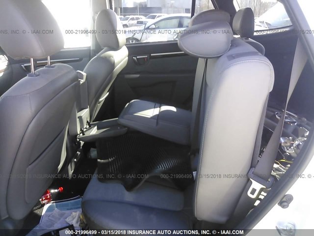 5XYZHDAG2CG105527 - 2012 HYUNDAI SANTA FE SE WHITE photo 8