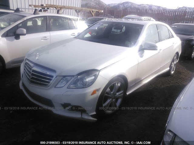 WDDHF8JB8DA724525 - 2013 MERCEDES-BENZ E 350 4MATIC WHITE photo 2