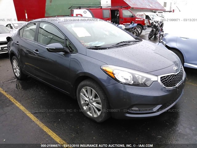 KNAFX4A65E5218331 - 2014 KIA FORTE LX GRAY photo 1