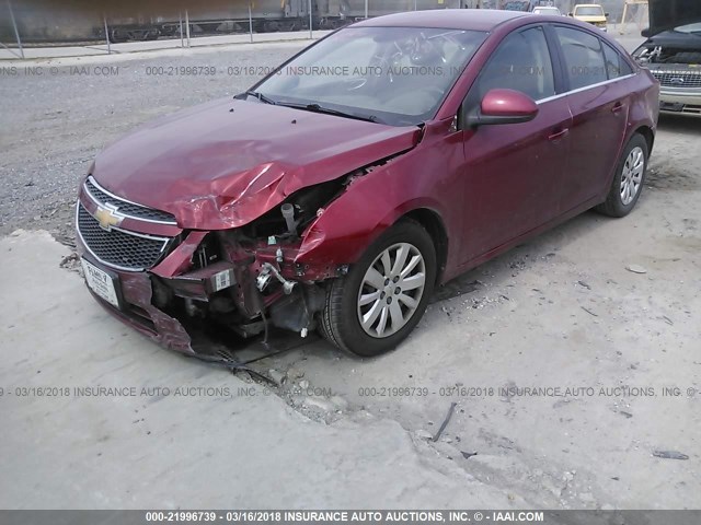 1G1PF5S96B7265420 - 2011 CHEVROLET CRUZE LT RED photo 6