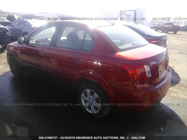 KNADH4A30A6603584 - 2010 KIA RIO LX/SX RED photo 3