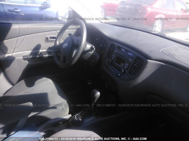 KNADH4A30A6603584 - 2010 KIA RIO LX/SX RED photo 5