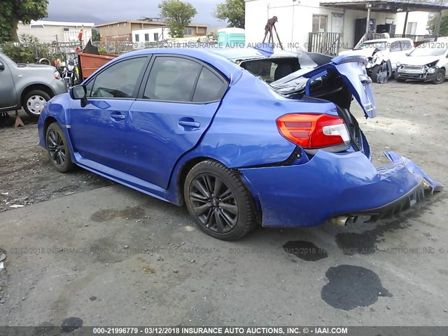 JF1VA1B61H9838688 - 2017 SUBARU WRX BLUE photo 3