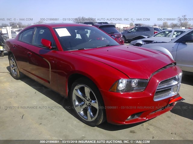 2C3CDXHG8CH128664 - 2012 DODGE CHARGER SXT RED photo 1