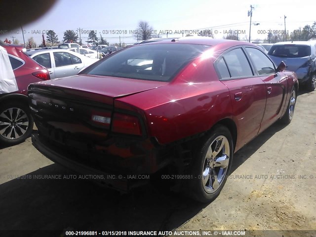 2C3CDXHG8CH128664 - 2012 DODGE CHARGER SXT RED photo 4