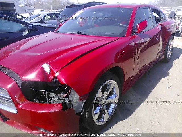 2C3CDXHG8CH128664 - 2012 DODGE CHARGER SXT RED photo 6