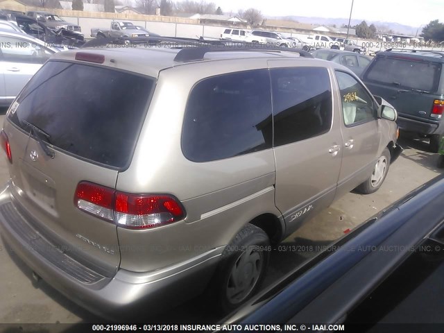 4T3ZF13C12U469128 - 2002 TOYOTA SIENNA LE/XLE TAN photo 4