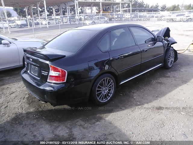 4S3BL676X66201813 - 2006 SUBARU LEGACY GT LIMITED BLACK photo 4