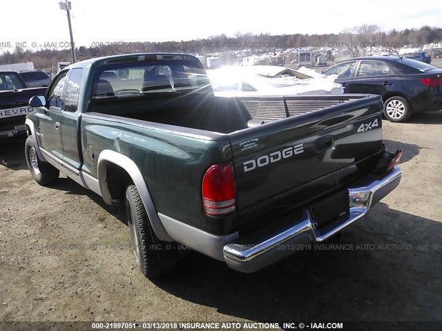 1B7GG22N5YS728444 - 2000 DODGE DAKOTA GREEN photo 3