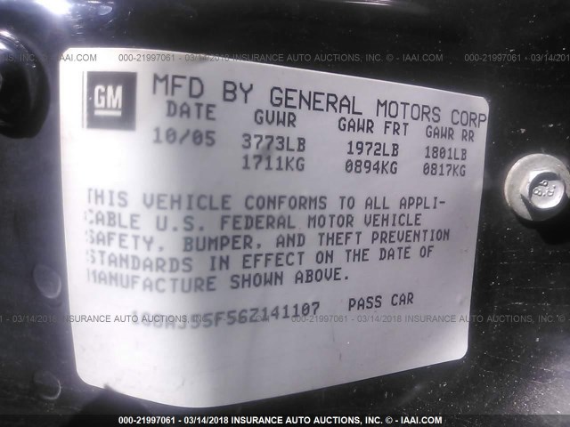 1G8AJ55F56Z141107 - 2006 SATURN ION LEVEL 2 GRAY photo 9
