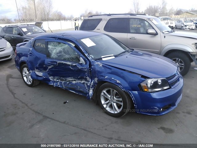 1C3CDZCB9DN506104 - 2013 DODGE AVENGER SXT BLUE photo 1