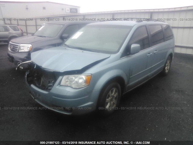 2A8HR54P58R682090 - 2008 CHRYSLER TOWN & COUNTRY TOURING Light Blue photo 2