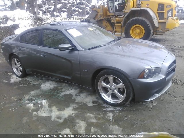 2C3CDXCT8CH109603 - 2012 DODGE CHARGER R/T GRAY photo 1