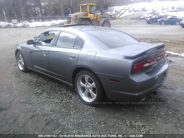 2C3CDXCT8CH109603 - 2012 DODGE CHARGER R/T GRAY photo 3