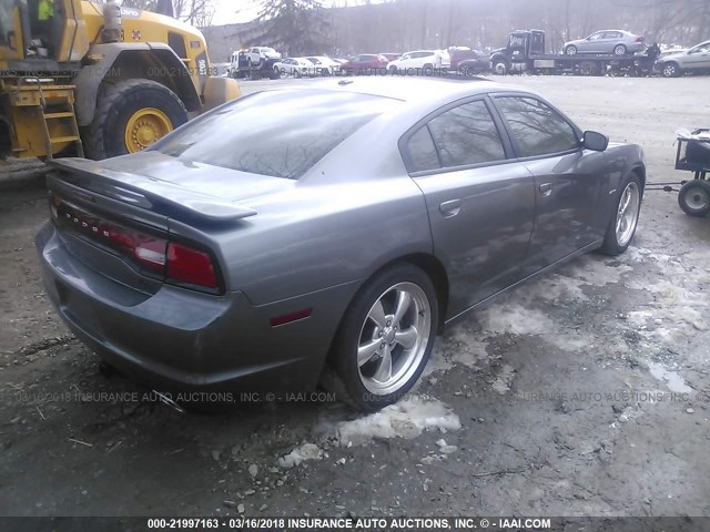 2C3CDXCT8CH109603 - 2012 DODGE CHARGER R/T GRAY photo 4