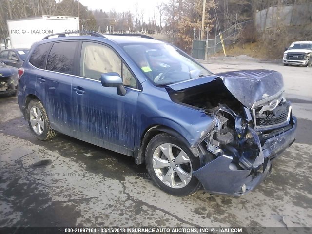 JF2SJAKCXFH587273 - 2015 SUBARU FORESTER 2.5I LIMITED BLUE photo 1