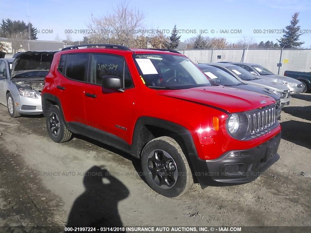 ZACCJBAB4HPE69913 - 2017 JEEP RENEGADE SPORT RED photo 1