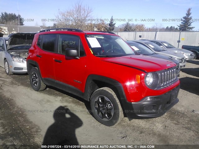ZACCJBAB4HPE69913 - 2017 JEEP RENEGADE SPORT Կարմիր լուսանկար 1