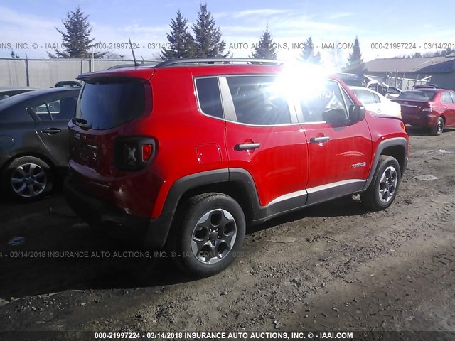 ZACCJBAB4HPE69913 - 2017 JEEP RENEGADE SPORT Կարմիր լուսանկար 4