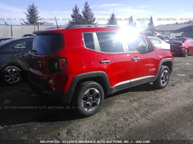 ZACCJBAB4HPE69913 - 2017 JEEP RENEGADE SPORT RED photo 4