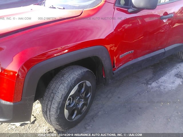 ZACCJBAB4HPE69913 - 2017 JEEP RENEGADE SPORT RED photo 6