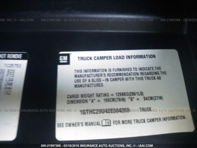 1GTHC29U42E304269 - 2002 GMC SIERRA C2500 HEAVY DUTY 白色 照片 9