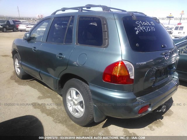 KM8SC13D83U434549 - 2003 HYUNDAI SANTA FE GLS/LX TEAL photo 3