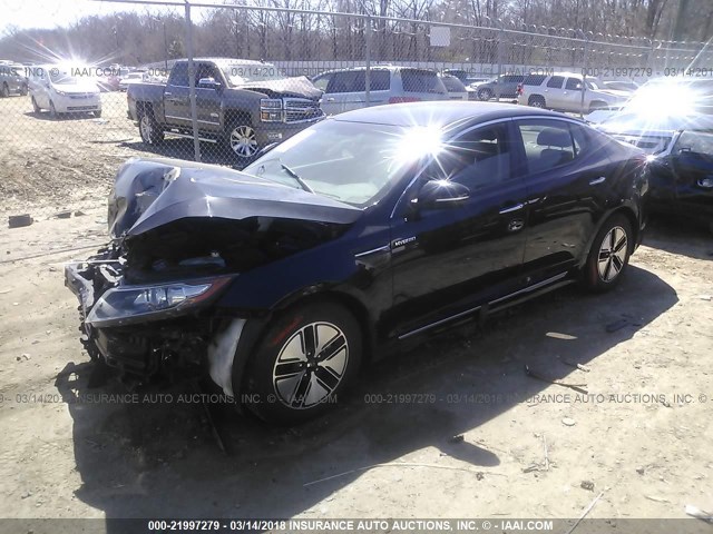 KNAGM4AD6D5043081 - 2013 KIA OPTIMA HYBRID BLACK photo 2