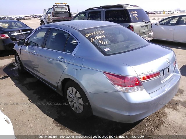 1HGCP2F37CA129519 - 2012 HONDA ACCORD LX Light Blue photo 3