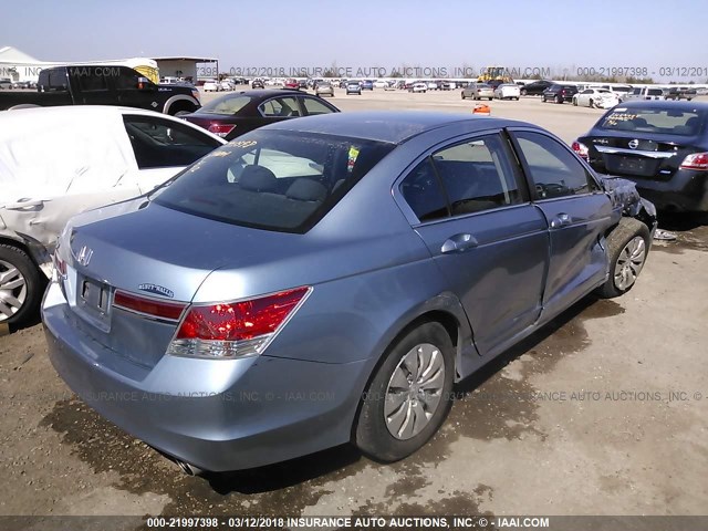 1HGCP2F37CA129519 - 2012 HONDA ACCORD LX Light Blue photo 4